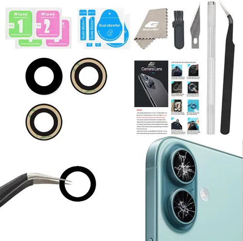 Vista 15 de Reemplazo de lente de vidrio de cámara para iPhone 11, GVKVGIH reemplazo de lente de vidrio de cámara trasera con adhesivo preinstalado, kit