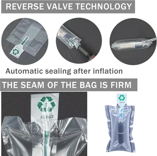 Vista 5 de Miupoo Bolsas de aire de embalaje, bolsa protectora de embalaje de aire inflable de plástico transparente con cojín de bomba gratis, bolsa