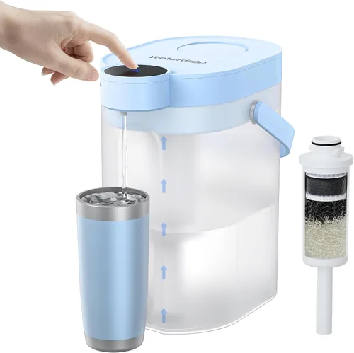 Vista 15 de Waterdrop FreshTaste - Jarra instantánea con filtro de agua, dispensador potente recargable, reduce el cloro, el plomo, el cobre, purifica, suaviza