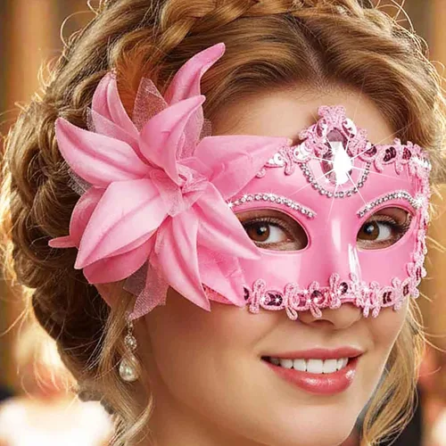 Vista 13 de Yokawe Máscara de mascarada negra para mujer, máscara veneciana de flores, de encaje, disfraz de Mardi Gras