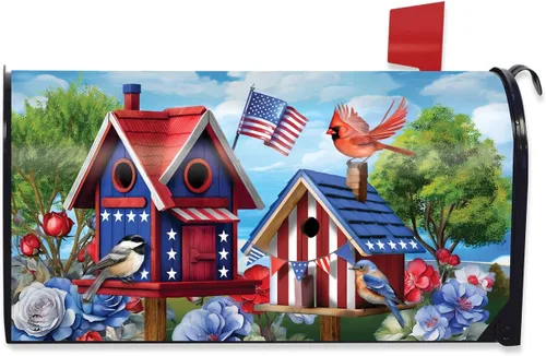 Vista 13 de Briarwood Lane - Funda grande y extragrande para buzón patriótica con águila americana