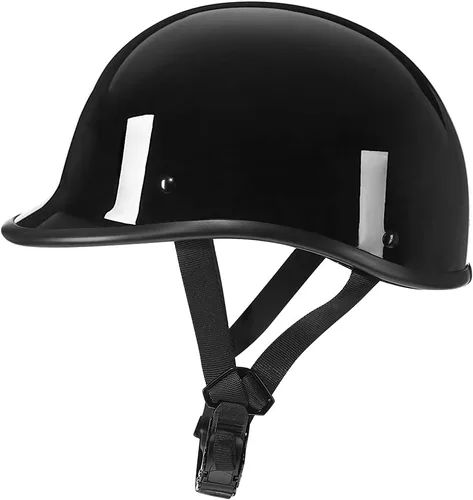 Vista 5 de Casco Woljay de media tapa con estilo vintage, de concha abierta para motocicleta - Aprobado por DOT