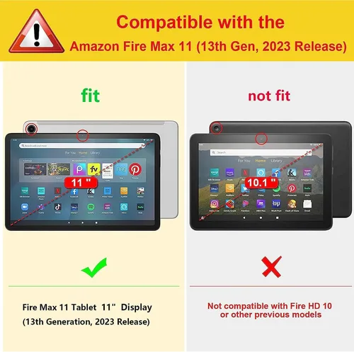 Vista 2 de Funda para tableta Amazon Fire Max 11 (11 pulgadas, 13ª generación, versión 2023) con ranura para tarjetas y apagado y encendido automático, funda