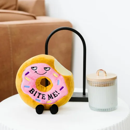 Vista 3 de Punchkins Donut Plushie - Bite Me Sassy Donut Plush, regalo para amigos, juguete de peluche de comida para regalar