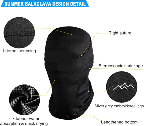 Vista 3 de TRAILSIDE SUPPLY CO Pasamontañas cortavientos máscara de esquí para hombres mujeres capucha para el sol táctica ligera motocicleta ciclismo carrera