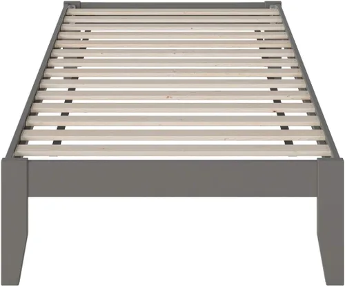Vista 4 de AFI Colorado - Cama de plataforma tamaño individual XL con estación de carga, color gris