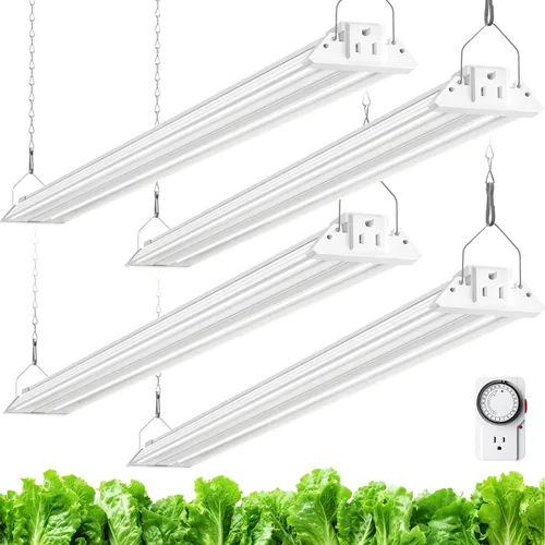 Vista 14 de Barrina TX-S60 Luz de crecimiento de 4 pies para plantas de interior, 240W (4 x 60W, equivalente a 1680W), alto PPFD, espectro completo con LEDs