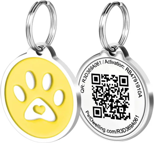 Vista 8 de Etiqueta de identificación para mascotas con código QR de Pet Dwelling – Etiquetas inteligentes para perros y gatos para la seguridad de las pata