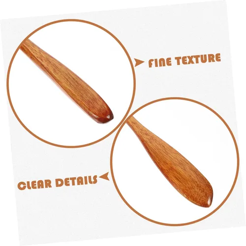 Vista 8 de Housoutil Juego de 4 cuchillos de mantequilla de madera, esparcidor de cuchillos de mantequilla de madera, esparcidores de mantequilla, cuchillo