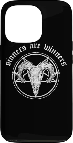 Vista 9 de Funda para iPhone 14 Occult Baphomet Tarot Card Satanic Devil Sinners are Winners