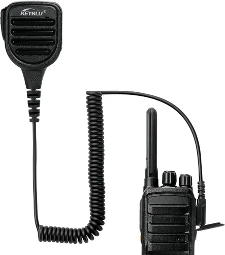 Vista 9 de Micrófono de altavoz impermeable para hombro con 2 pines, bidireccional, compatible con radios walkie talkie UV-5R, BTECH, Kenwood, Retevis