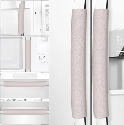 Vista 11 de Fundas para manijas de puerta de refrigerador, 6 unidades, fundas de cuero para manijas de electrodomésticos, mantiene tu nevera, microondas, horno