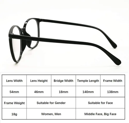 Vista 4 de Lentes de bloqueo de luz azul para mujer, reducen la fatiga ocular, computadora de gran tamaño redondos/cuadrados nerd