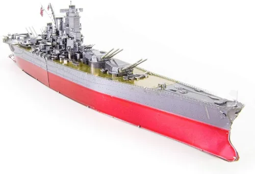 Vista 3 de Fascinations Metal Earth Premium Series Yamato Battleship 3D Kit de modelo de metal
