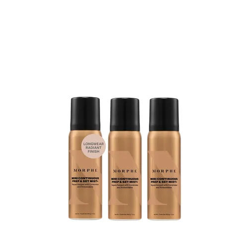 Vista 7 de Spray de ajuste Morphe Mini Continuous Prep & Set - Spray de ajuste para maquillaje de tamaño de viaje - Bruma facial microfina enriquecida