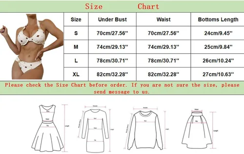 Vista 3 de JUNGE Bikini Set for Women Bathing Suits Push Up Halter Bandage Bikinis Floral Printed Swim Bottoms Beach Two Piece Swimsuits