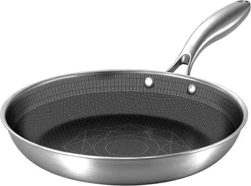 Vista 12 de COOKER KING Sartén antiadherente de 8 pulgadas,Sartén de acero inoxidable