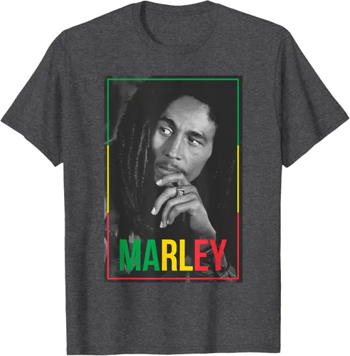 Vista 32 de Camiseta blanca oficial de Bob Marley Photo S Negro