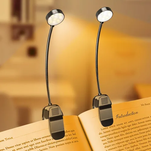 Vista 7 de KTEBO Luz de libro recargable para leer en la cama, lámpara de lectura de 1 Negro