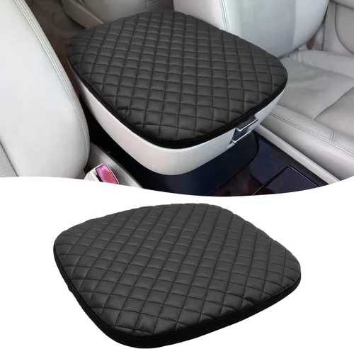 Vista 10 de KBH Funda para reposabrazos de consola central para Cadillac Escalade 2015-2020, borde de cuero de vinilo, protector de cojín de consola central