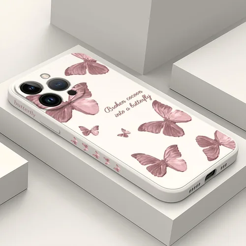 Vista 35 de LEECG Funda para iPhone 12 Pro Max, diseño creativo con estampado floral de mariposa de astronauta, funda de teléfono antiarañazos, forro