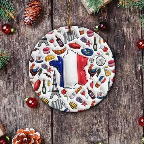 Vista 29 de Lotacy Bandera argentina argentina de Navidad de cerámica 2D impresa adorno con símbolos, decoración del hogar argentina regalos para hombres