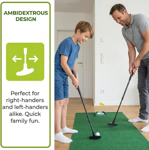 Vista 5 de WIGERLON Putter ajustable para niños y adultos, hombres y mujeres, mini palos de golf para niños 3-5, 5-7, 8-12, juego de mini golf con 4 pelotas