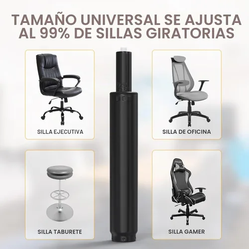 Vista 6 de HOSALI Cilindro de elevación de gas para silla de oficina de 2.5 pulgadas, piezas de repuesto para silla de oficina, cilindro de elevación de gas