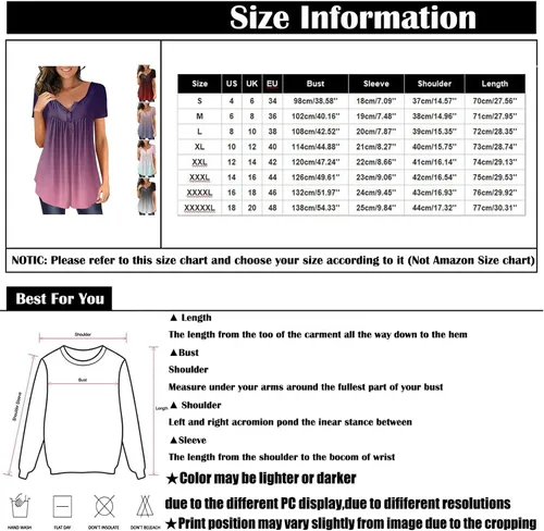Vista 4 de Blusa de manga corta para mujer, estilo Henley, cuello en V, con botones, informal, plisada, básica
