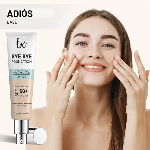 Vista 3 de Lx Blend Bye Bye Foundation Crema hidratante de cobertura mate sin aceite con SPF 50 (LIGHT) 1 FL OZ