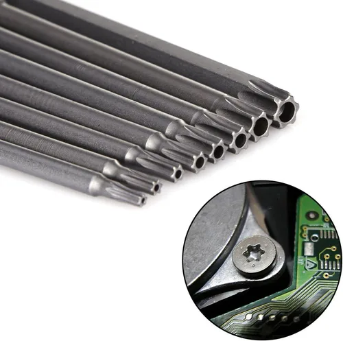 Vista 5 de Yakamoz 8pcs 3.937 in Longitud 1/4 pulgada Hex Shank Magnético Torx Seguridad Destornillador Eléctrico Bits Set