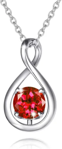 Vista 8 de FANCIME Dainty Infinity Birthstone Necklaces Sterling Silver Pendant abr-04