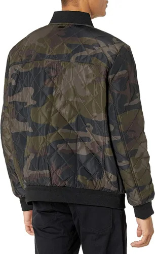 Vista 4 de Calvin Klein chamarra de aviador con detalle de cremallera acolchada para hombre