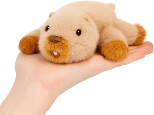 Vista 6 de Adorable animal de peluche de castor suave, lindo regalo de cumpleaños para niños y niñas pequeños