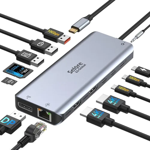 Vista 10 de Estación de acoplamiento para portátil Selore 3 monitores Triple 4K Display