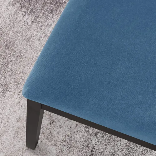 Vista 5 de Fundas de asiento para comedor, funda de terciopelo suave para silla de comedor con correas, fundas de asiento lavables (2, azul)