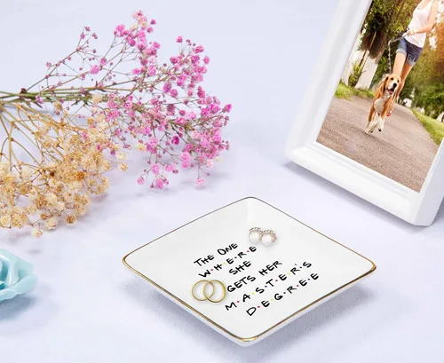 Vista 4 de Plato para anillos de maestría, regalo para estudiantes, regalo de MBA, regalos de graduación para mejores amigos, hija, prima, hermana, The One