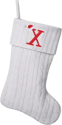 Vista 79 de Medias de Navidad personalizadas de 19 pulgadas con iniciales bordadas, medias de Navidad de punto negro para decoraciones de vacaciones familiares