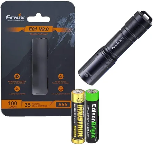 Vista 9 de Fenix Linterna LED E01 V2 de 100 lúmenes con batería alcalina AAA EdisonBright (azul)