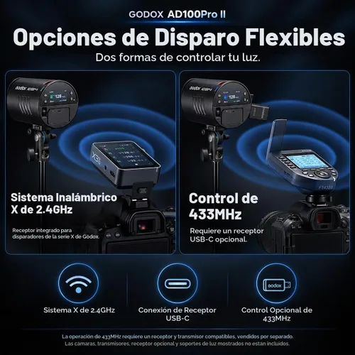 Vista 5 de Godox AD100Pro II AD100 Pro II 100Ws TTL Flash, 2.4G Wireless X System