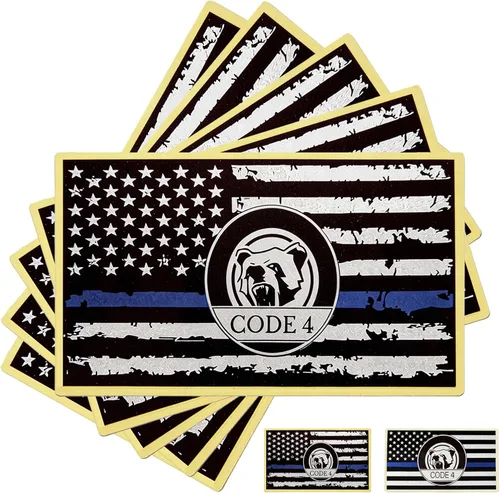 Vista 9 de Adhesivo fino de línea azul, bandera azul de policía para carro, calcomanía de bandera de línea azul, calcomanía de línea azul delgada