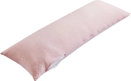 Vista 3 de Oubonun Funda de almohada corporal 100% algodón jersey con cremallera, funda de almohada extraíble suave de lujo, larga y esponjosa, de punto