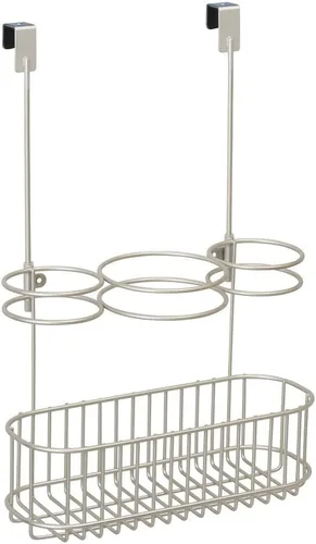 Vista 7 de mDesign - Cesta de almacenamiento para secadora de pelo, planchas planas, rizadores, alisadores de pelo, 3 secciones