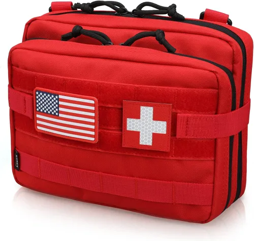 Vista 10 de WYNEX Bolsa táctica grande de administración de diseño de doble capa, bolsa de utilidad Molle EDC EMT con funda de mapa, bolsa modular