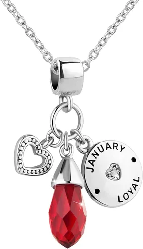 Vista 3 de Chili Jewelry Enero - Diciembre - Dije de piedra natal de lágrima para regalo de feliz cumpleaños, compatible con pulseras Pandora Charms, Metal