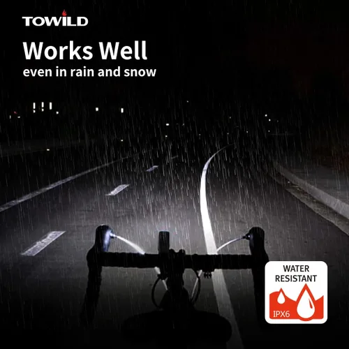 Vista 9 de TOWILD CL1200 Bike Lights for Night Riding,Compatible with Garmin/GoPro Mount,1200 Lumen Bike Headlight,5000mAh Rechargeable Battery,Waterproof Bike