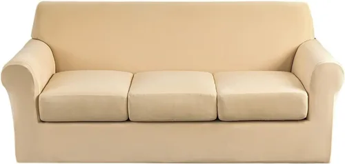 Vista 48 de Fundas elásticas para sofá de 1/2/3 cojines, funda estampada con fundas de cojín de asiento separadas, fundas de sofá lavables, protector de muebles
