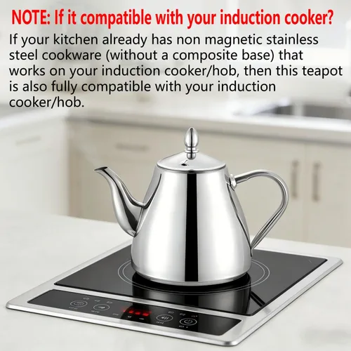 Vista 7 de SANQIAHOME Tetera de acero inoxidable con infusor 1200 ml