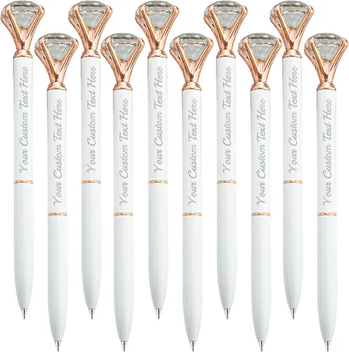 Vista 49 de Bolígrafo de diamante personalizado, bolígrafos de cristal personalizados en negro con nombre y texto, gemas personalizadas, 1 unidad, regalo