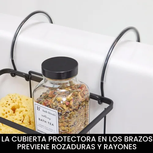Vista 3 de iDesign - Cesta de metal sobre el baño, colección Everett, 12.08 x 10.2 x 6.64 pulgadas, negro mate